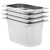 Vidaxl gastronormbakken 4 st gn 1 4 150 mm roestvrij staal - afbeelding 1