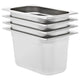 Vidaxl gastronormbakken 4 st gn 1 4 150 mm roestvrij staal