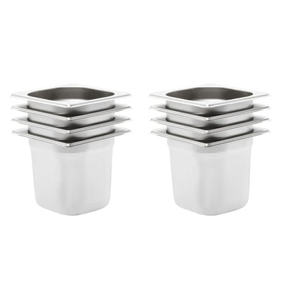 Vidaxl gastronormbakken 8 st gn 1 6 150 mm roestvrij staal