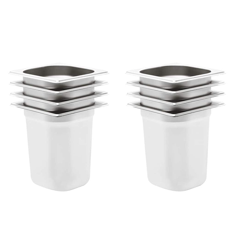 Vidaxl gastronormbakken 8 st gn 1 6 200 mm roestvrij staal