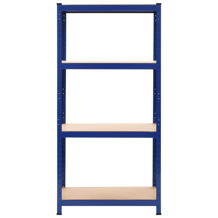 Vidaxl opbergrek 4-laags staal en bewerkt hout blauw