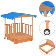 Vidaxl kinderspeelhuis met zandbak uv50 vurenhout blauw - afbeelding 2