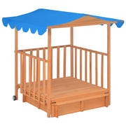 Vidaxl kinderspeelhuis met zandbak uv50 vurenhout blauw - afbeelding 3