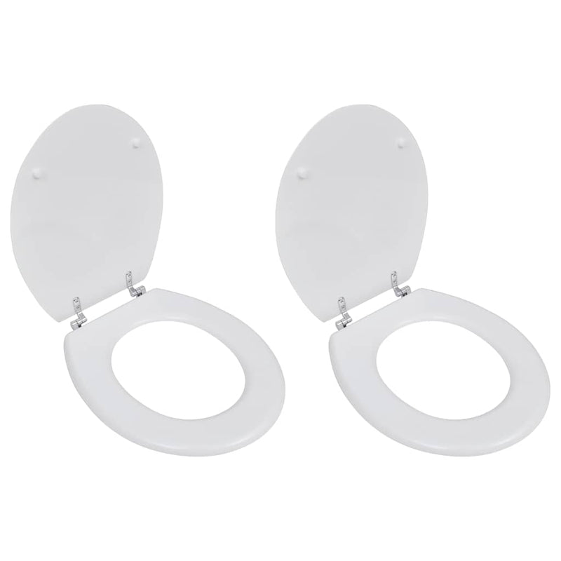 Vidaxl toiletbrillen met deksels 2 st mdf wit