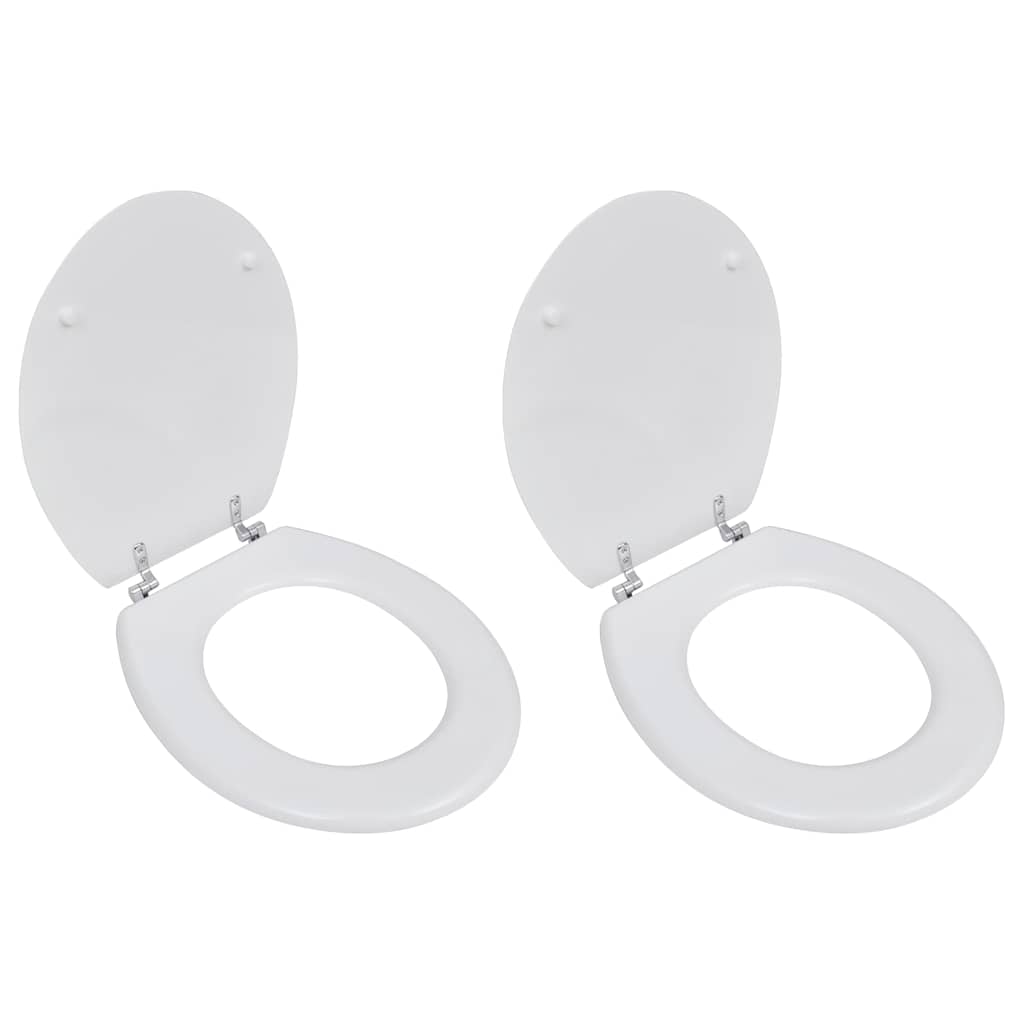 Vidaxl toiletbrillen met deksels 2 st mdf wit