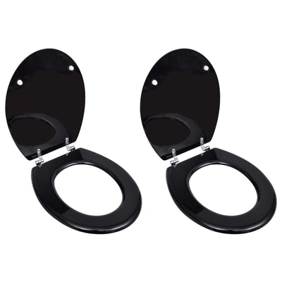 Vidaxl toiletbrillen met deksels 2 st mdf zwart