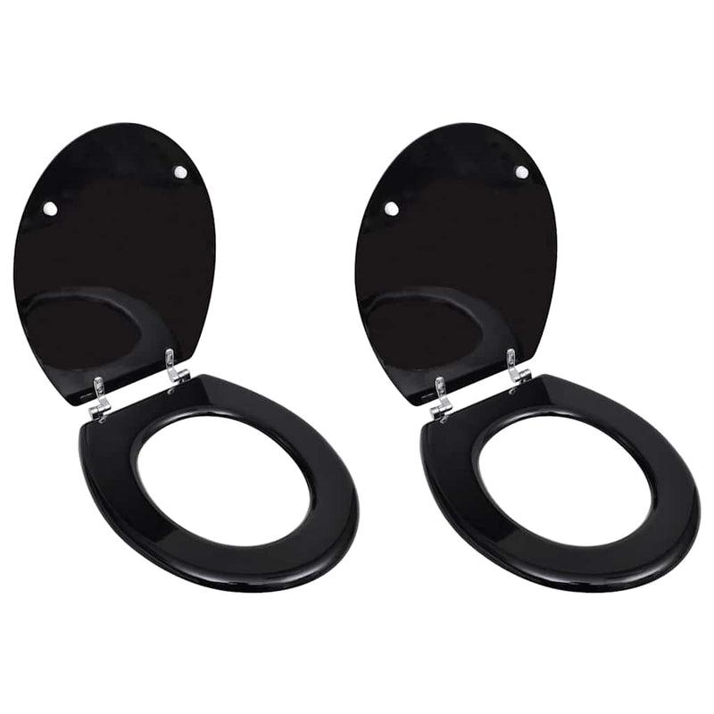 Vidaxl toiletbrillen met deksels 2 st mdf zwart