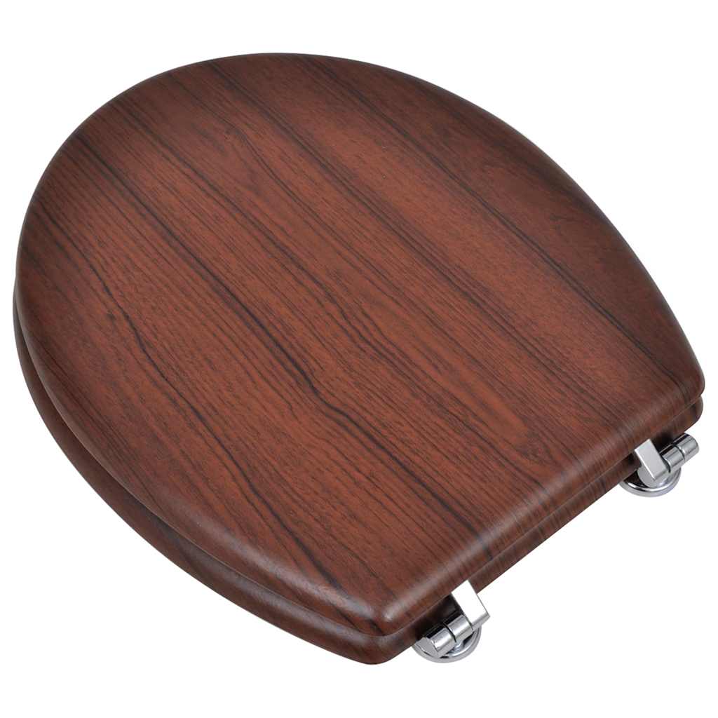 Vidaxl toiletbrillen met deksels 2 st mdf bruin