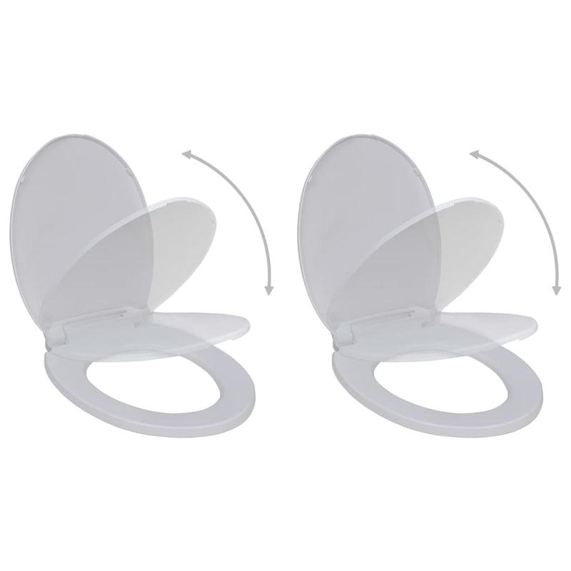 Vidaxl toiletbrillen met soft-close deksels 2 st kunststof wit