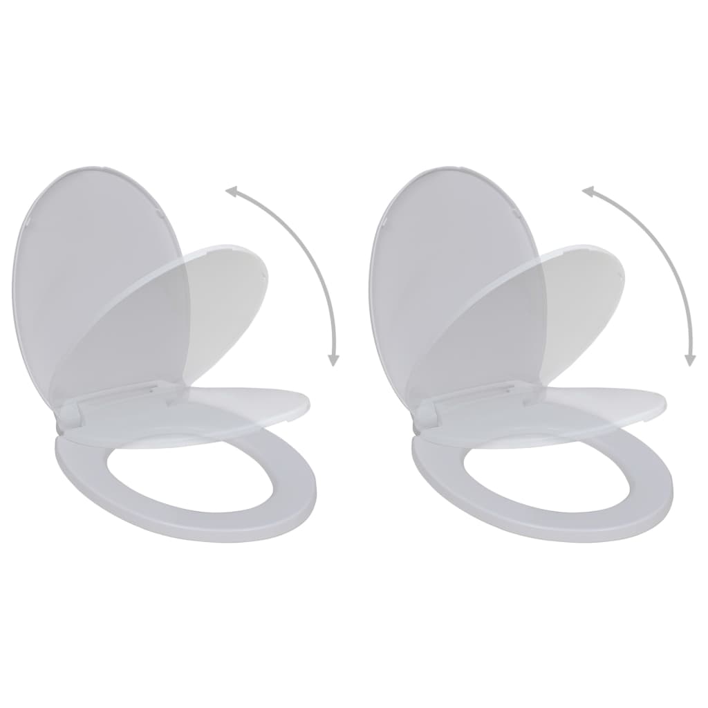 Vidaxl toiletbrillen met soft-close deksels 2 st kunststof wit
