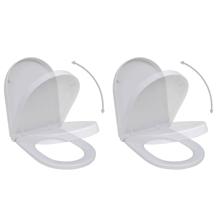 Vidaxl toiletbrillen met soft-close deksels 2 st kunststof wit