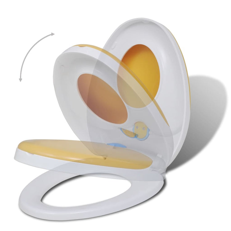 Vidaxl toiletbrillen met soft-close deksels 2 st kunststof wit en geel