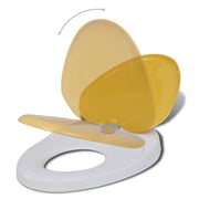 Vidaxl toiletbrillen met soft-close deksels 2 st kunststof wit en geel - afbeelding 3