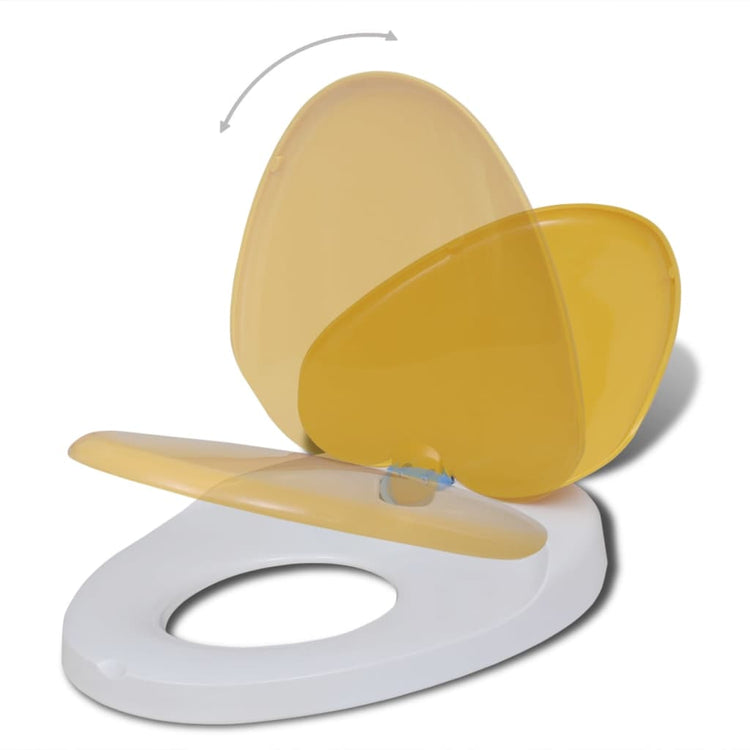Vidaxl toiletbrillen met soft-close deksels 2 st kunststof wit en geel