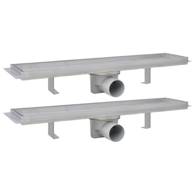 Vidaxl doucheafvoer 2 st rechthoekig 530x140 mm roestvrij staal
