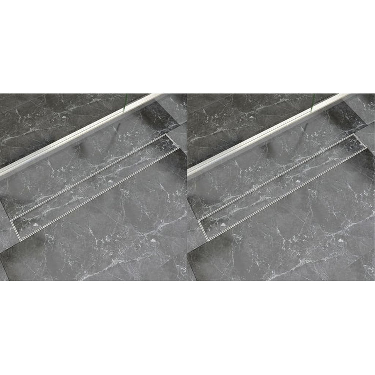 VidaXL Doucheafvoer 2 st rechthoekig 930x140 mm roestvrij staal