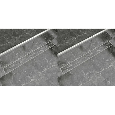 VidaXL Doucheafvoer 2 st rechthoekig 1030x140 mm roestvrij staal
