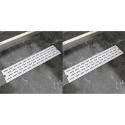 VidaXL Doucheafvoer 2 st rechthoekig lijn 530x140 mm roestvrij staal - afbeelding 1