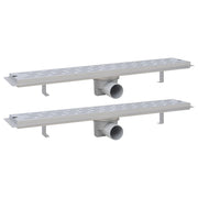 VidaXL Doucheafvoer 2 st rechthoekig lijn 630x140 mm roestvrij staal - afbeelding 2