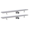 VidaXL Doucheafvoer 2 st rechthoekig lijn 930x140 mm roestvrij staal