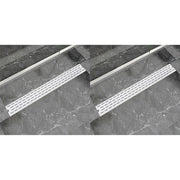 VidaXL Doucheafvoer 2 st rechthoekig lijn 930x140 mm roestvrij staal - afbeelding 1