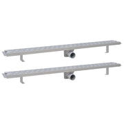 VidaXL Doucheafvoer 2 st rechthoekig lijn 1030x140 mm roestvrij staal - afbeelding 2