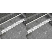 VidaXL Doucheafvoer 2 st rechthoekig lijn 1030x140 mm roestvrij staal - afbeelding 1