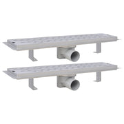 VidaXL Doucheafvoer 2 st rechthoekig golvend 530x140 mm roestvrij staal - afbeelding 2