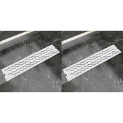 VidaXL Doucheafvoer 2 st rechthoekig golvend 530x140 mm roestvrij staal - afbeelding 1