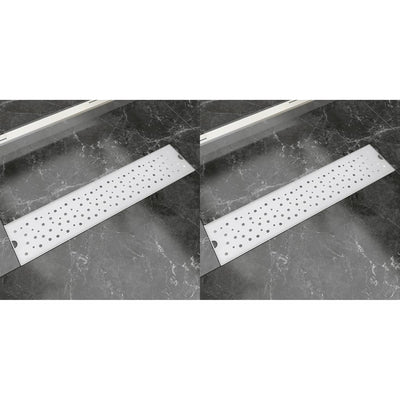 VidaXL Doucheafvoer 2 st rechthoekig bubbel 530x140 mm roestvrij staal