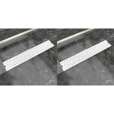 VidaXL Doucheafvoer 2 st rechthoekig bubbel 630x140 mm roestvrij staal