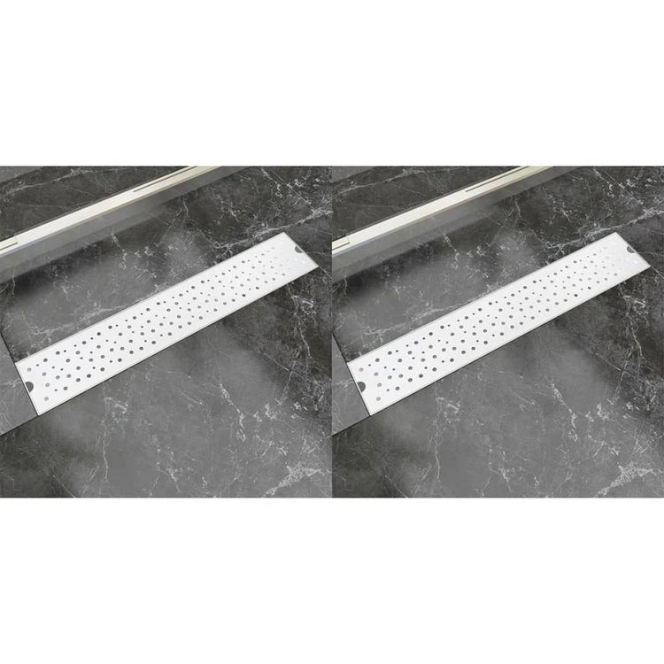 VidaXL Doucheafvoer 2 st rechthoekig bubbel 630x140 mm roestvrij staal