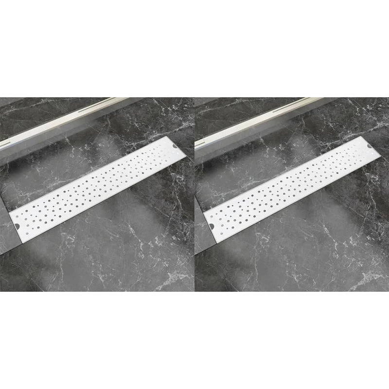 VidaXL Doucheafvoer 2 st rechthoekig bubbel 630x140 mm roestvrij staal