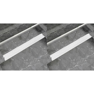 VidaXL Doucheafvoer 2 st rechthoekig bubbel 930x140 mm roestvrij staal