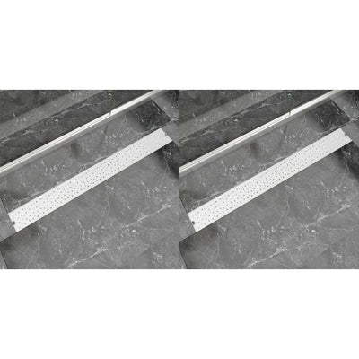 VidaXL Doucheafvoer 2 st rechthoekig bubbel 1030x140mm roestvrij staal