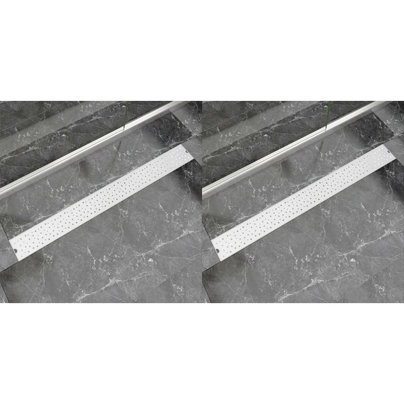 VidaXL Doucheafvoer 2 st rechthoekig bubbel 1030x140mm roestvrij staal