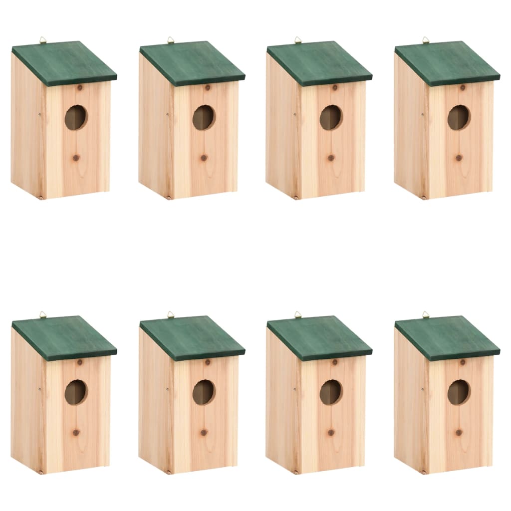 Vidaxl vogelhuisjes 8 st 12x12x22 cm hout