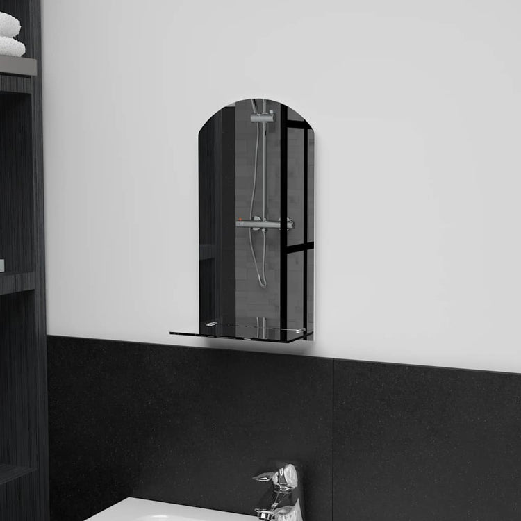Vidaxl wandspiegel met schap 20x40 cm gehard glas