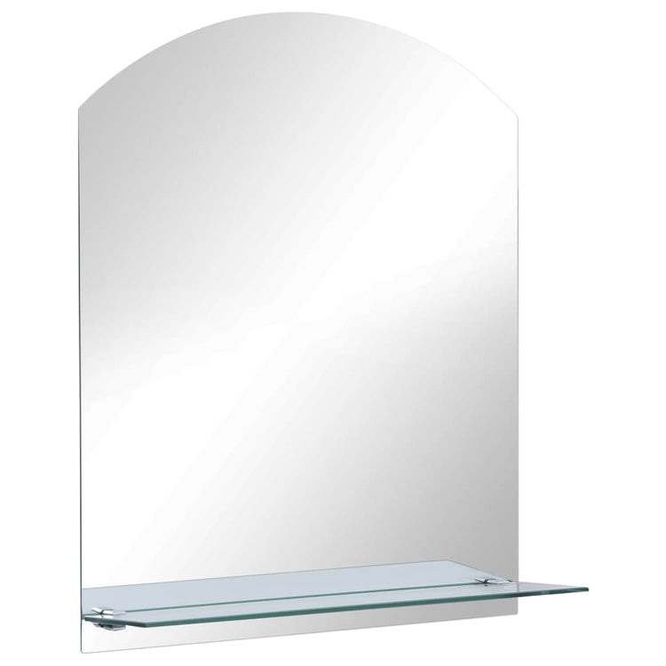 Vidaxl wandspiegel met schap 30x50 cm gehard glas