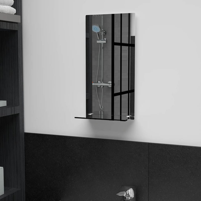 Vidaxl wandspiegel met schap 20x40 cm gehard glas