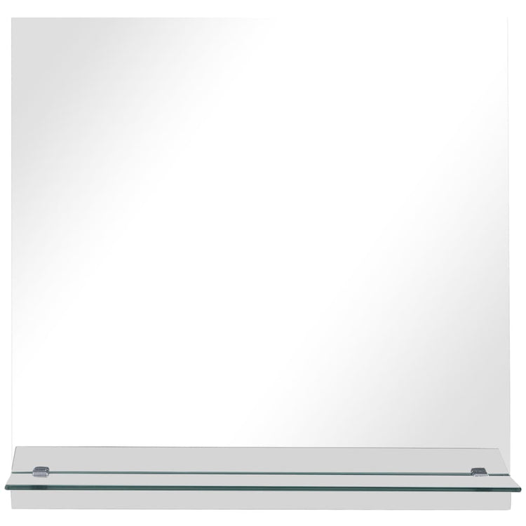 Vidaxl wandspiegel met schap 50x50 cm gehard glas