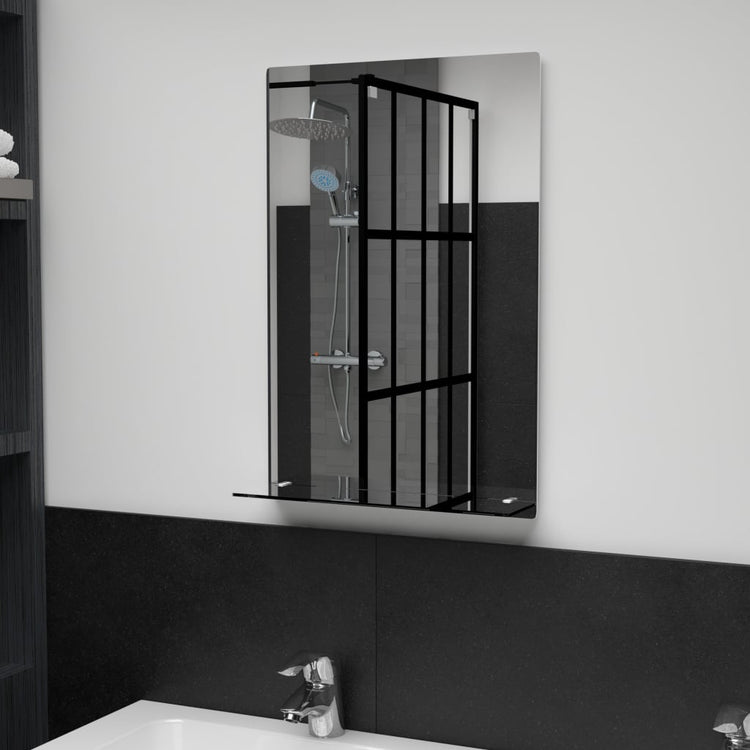 Vidaxl wandspiegel met schap 40x60 cm gehard glas
