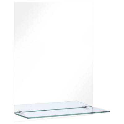 Vidaxl wandspiegel met schap 50x70 cm gehard glas