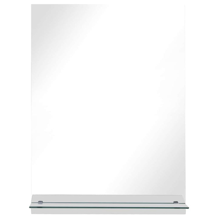 Vidaxl wandspiegel met schap 50x70 cm gehard glas