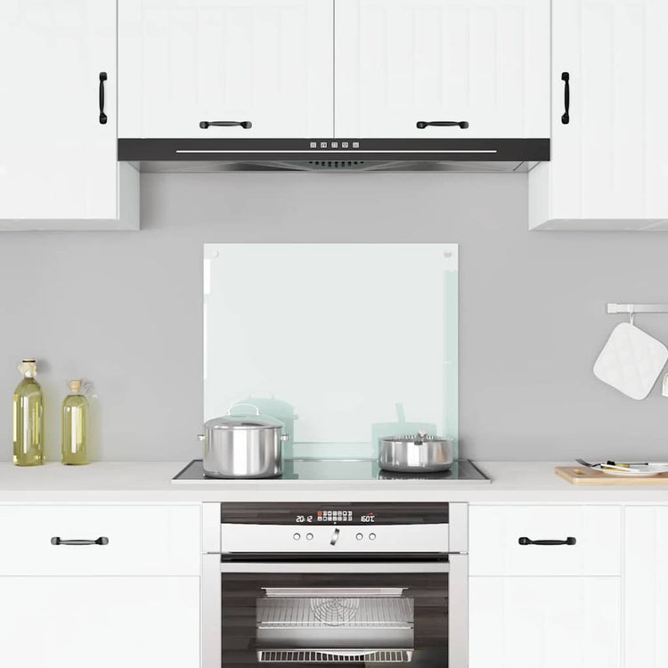 Vidaxl spatscherm keuken 70x60 cm gehard glas melkwit