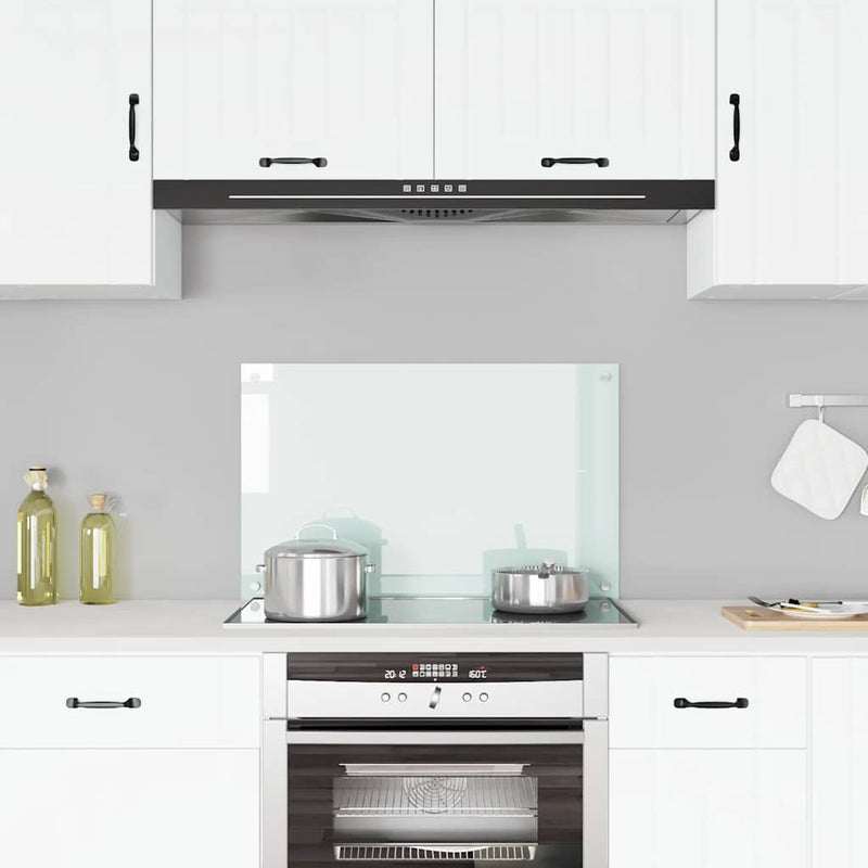 Vidaxl spatscherm keuken 80x50 cm gehard glas wit