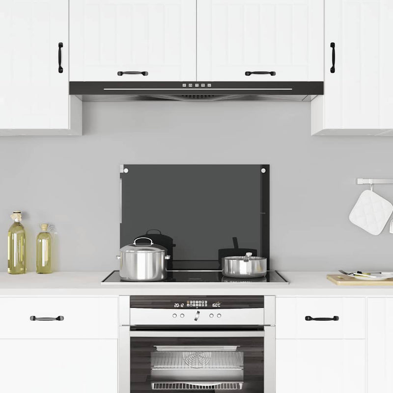 Vidaxl spatscherm keuken 70x50 cm gehard glas zwart