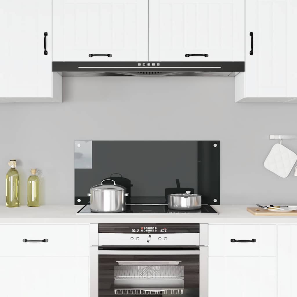 Vidaxl spatscherm keuken 90x40 cm gehard glas zwart