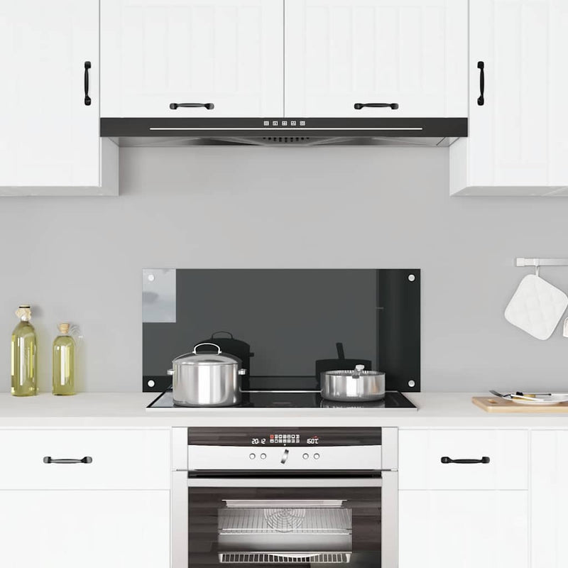 Vidaxl spatscherm keuken 90x40 cm gehard glas zwart