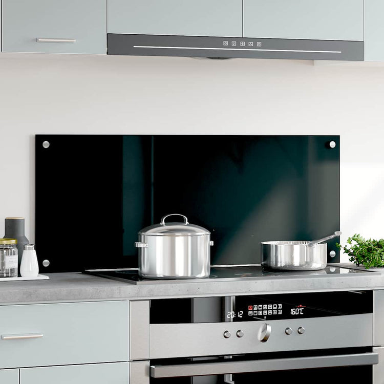 Vidaxl spatscherm keuken 100x40 cm gehard glas zwart